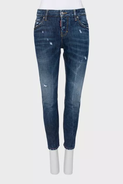 Blue distressed jeans