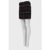 Checked wool mini skirt
