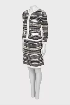 Knitted suit with skirt