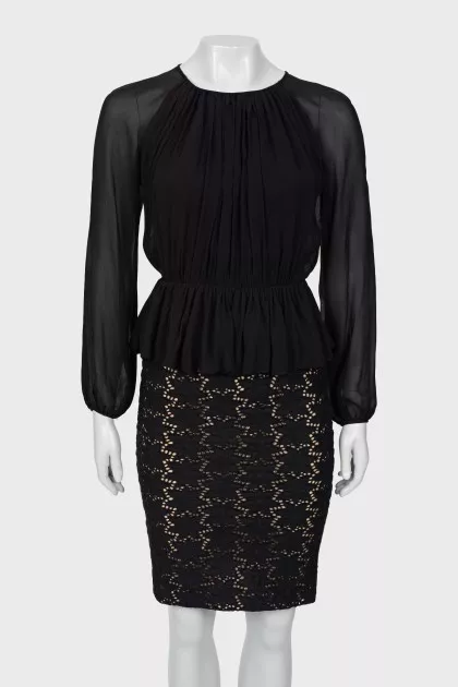 Black dress with frill