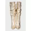 Gold stiletto boots
