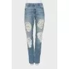 Blue jeans with ripped effect