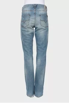 Blue jeans with ripped effect