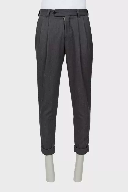 Men's gray wool trousers