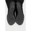 Suede wedge boots with silver decoration
