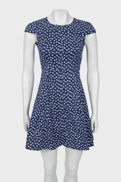 Printed dress with short sleeves