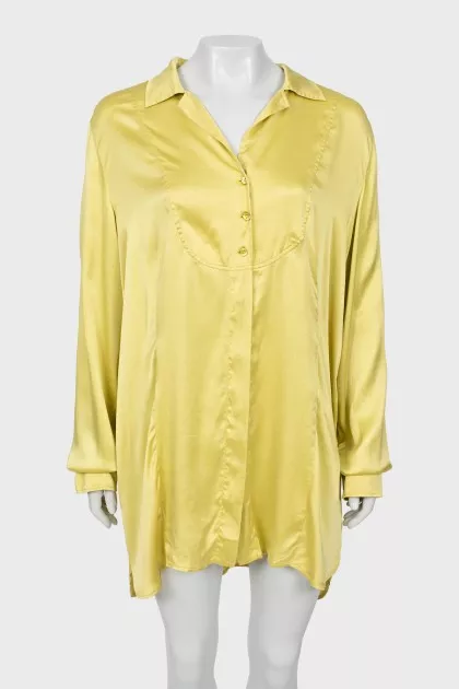 Silk dress with long back