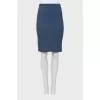Blue straight skirt
