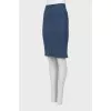 Blue straight skirt
