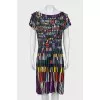 Printed dress with draped waist