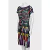 Printed dress with draped waist