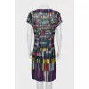 Printed dress with draped waist