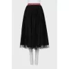 Midi skirt with contrast belt