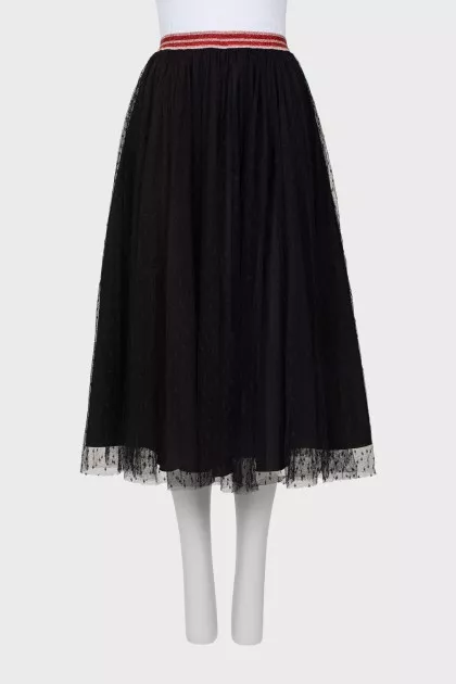 Midi skirt with contrast belt