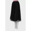 Midi skirt with contrast belt