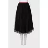 Midi skirt with contrast belt