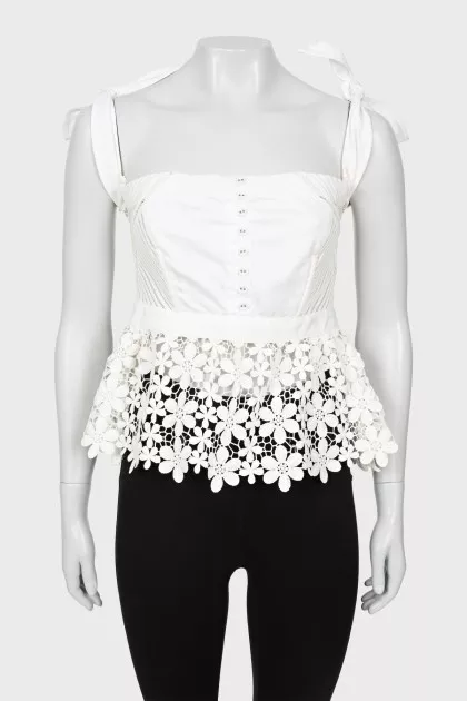 Lace white top