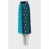 Silk skirt in a combined print