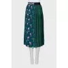 Silk skirt in a combined print