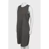 Black and white wool and silk dress