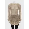 Knitted sweater with cutout back