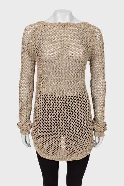 Knitted sweater with cutout back