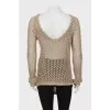 Knitted sweater with cutout back