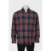 Men's mixed-color checkered shirt