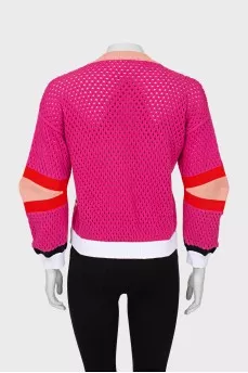 Mixed sweater with perforation