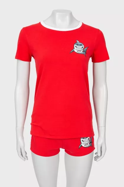 Two-tone T-shirt and shorts suit