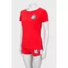 Two-tone T-shirt and shorts suit