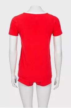 Two-tone T-shirt and shorts suit