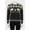 Knitted sweater with print
