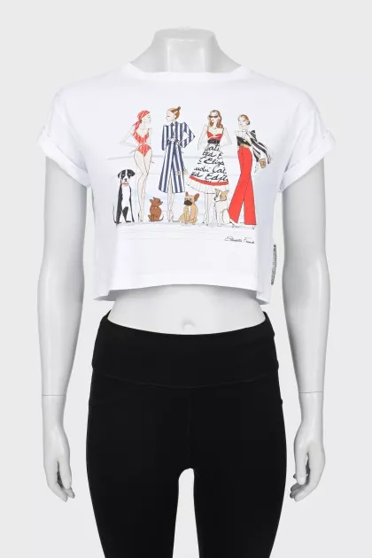 Graphic cropped T-shirt