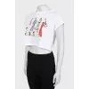 Graphic cropped T-shirt
