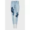 Light blue jeans with patches