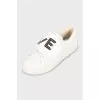 Leather sneakers with decor