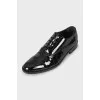 Men's patent leather lace-up shoes