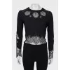 Black sweater with lace