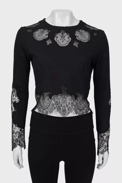 Black sweater with lace