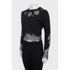 Black sweater with lace