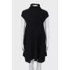 Wool dress with high neck