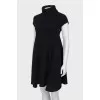 Wool dress with high neck