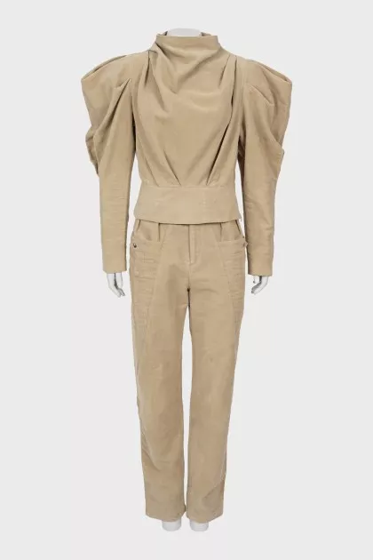 Velor suit with trousers