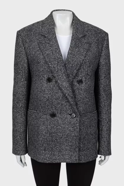 Double-breasted tweed jacket