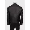 Men's leather jacket with zipper