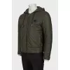 Men's leather jacket with embossed print