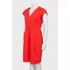 Red V-neck dress 