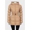Beige jacket with a belt
