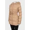 Beige jacket with a belt